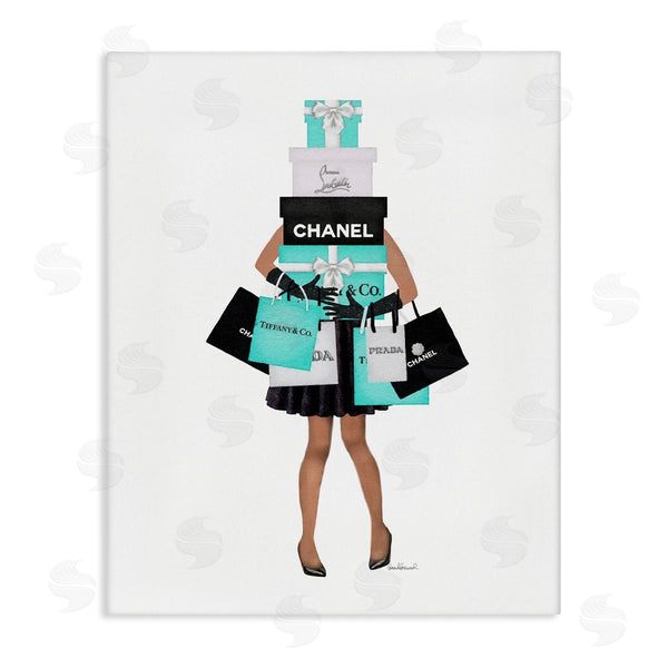 stupell industries Amanda Greenwood | Fashionista Woman Shopping Chic Glam Bags Wall Art