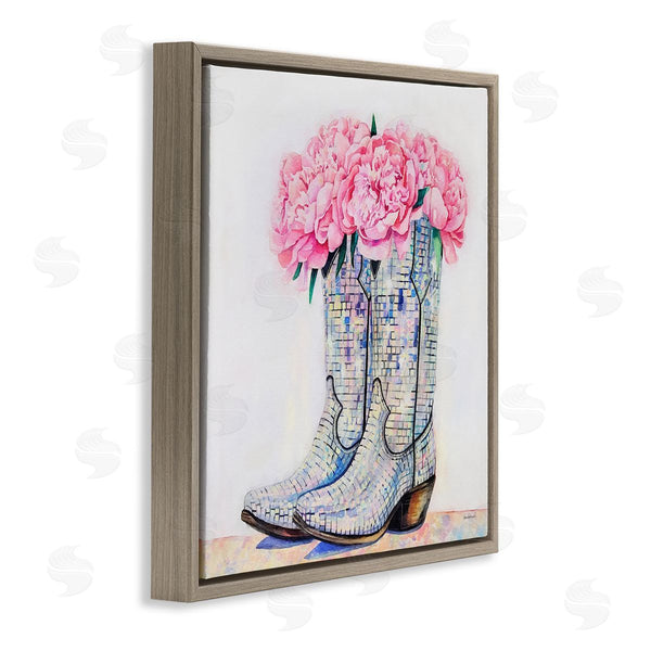 Stupell Industries Amanda Greenwood | Floral Shimmering Cowgirl Boot
