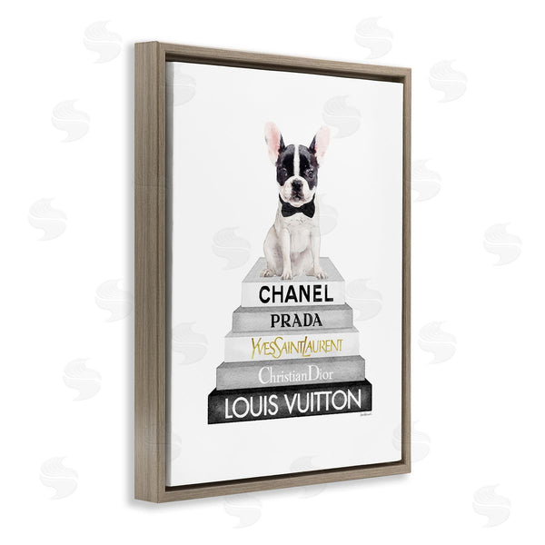 Stupell Industries Amanda Greenwood | French Bulldog Grey Fashion Books