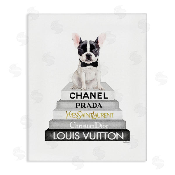 stupell industries Amanda Greenwood | French Bulldog Grey Fashion Books