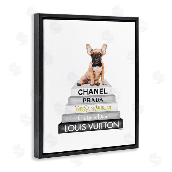 Stupell Industries Amanda Greenwood | French Bulldog On Grey Bookstack