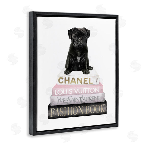 Stupell Industries Amanda Greenwood | French Bulldog Pink Bookstack