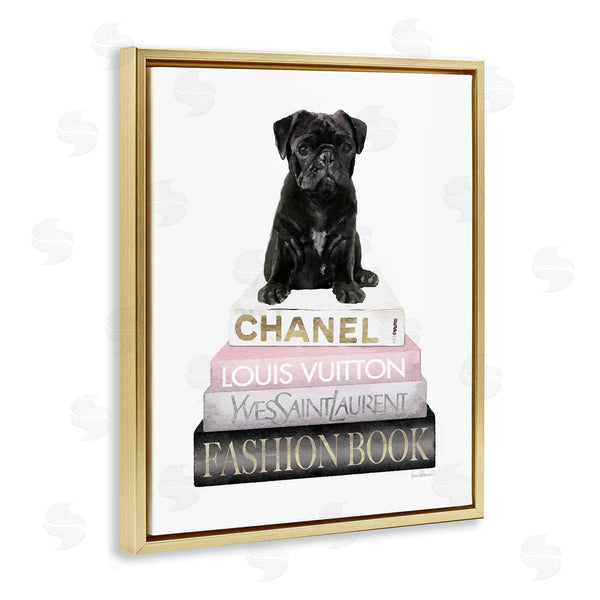 Stupell Industries Amanda Greenwood | French Bulldog Pink Bookstack