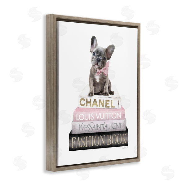 Stupell Industries Amanda Greenwood | French Bulldog Pink Fashion Books