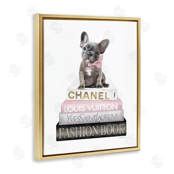 Stupell Industries Amanda Greenwood | French Bulldog Pink Fashion Books