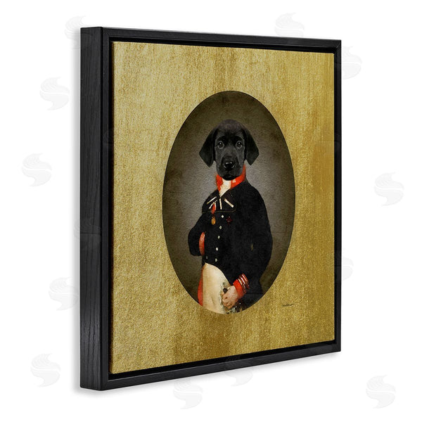 Stupell Industries Amanda Greenwood | Funny Black Dog Wearing Suit Vintage Admiral Portrait Wall Art