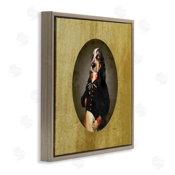 Stupell Industries Amanda Greenwood | Funny Classic Antique Style Hound Dog Wearing Suit Portrait Wall Art