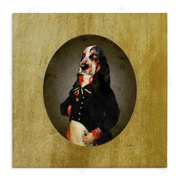 stupell industries Amanda Greenwood | Funny Classic Antique Style Hound Dog Wearing Suit Portrait Wall Art
