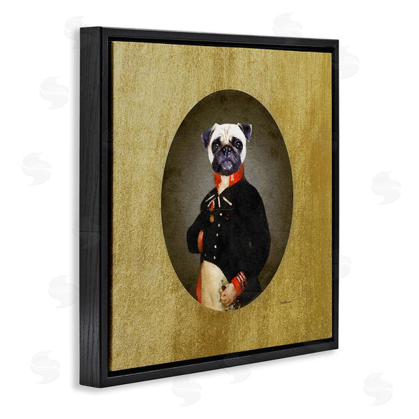Stupell Industries Amanda Greenwood | Funny Pug Dog Wearing Suit Antique Classic Style Portrait Wall Art