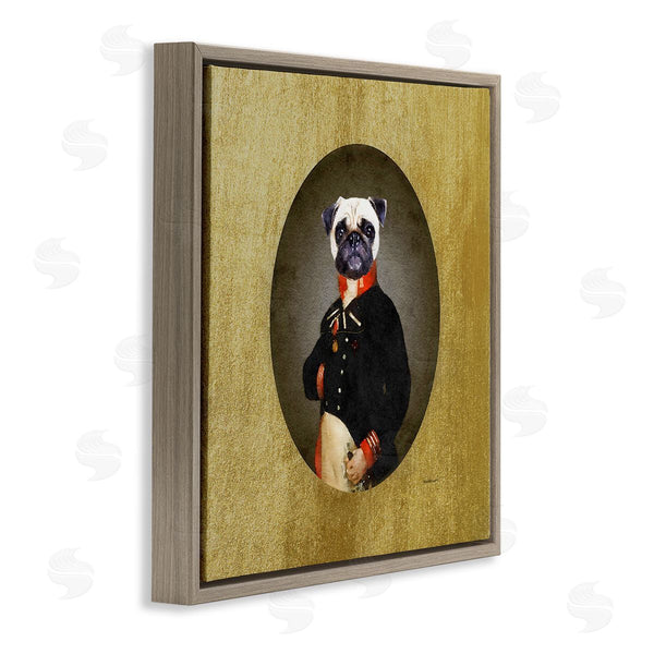 Stupell Industries Amanda Greenwood | Funny Pug Dog Wearing Suit Antique Classic Style Portrait Wall Art