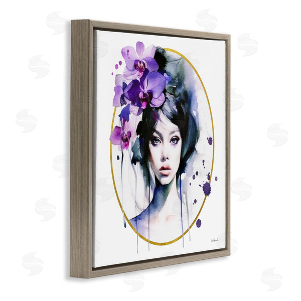 Stupell Industries Amanda Greenwood | Girl & Purple Orchids Wall Art