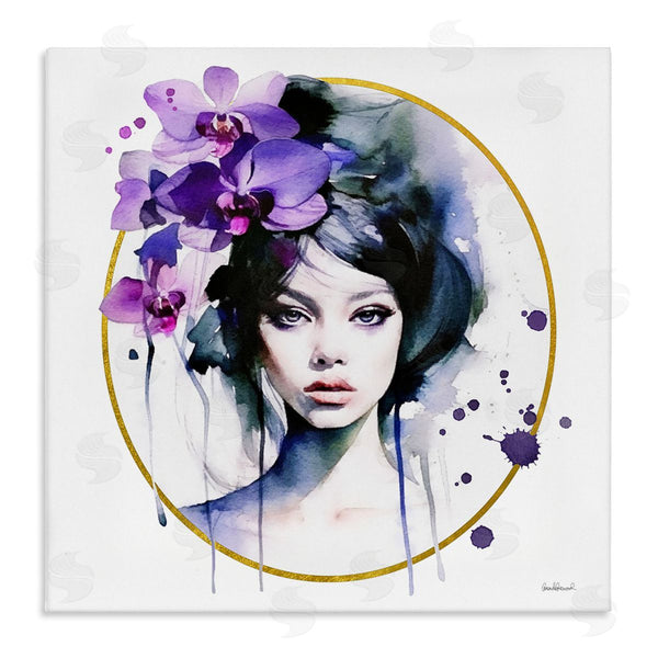 stupell industries Amanda Greenwood | Girl & Purple Orchids Wall Art