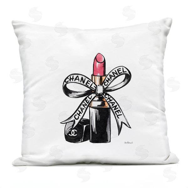 Stupell Industries Amanda Greenwood | Glam Brand Lipstick Ribbon Printed Throw Pillow
