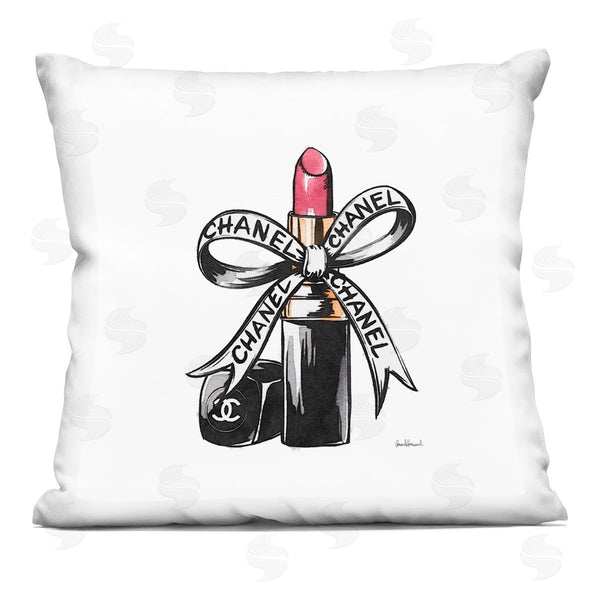 stupell industries Amanda Greenwood | Glam Brand Lipstick Ribbon Printed Throw Pillow