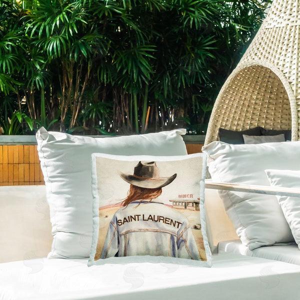 Stupell Industries Amanda Greenwood | Glam Brunette Cowgirl Printed Throw Pillow