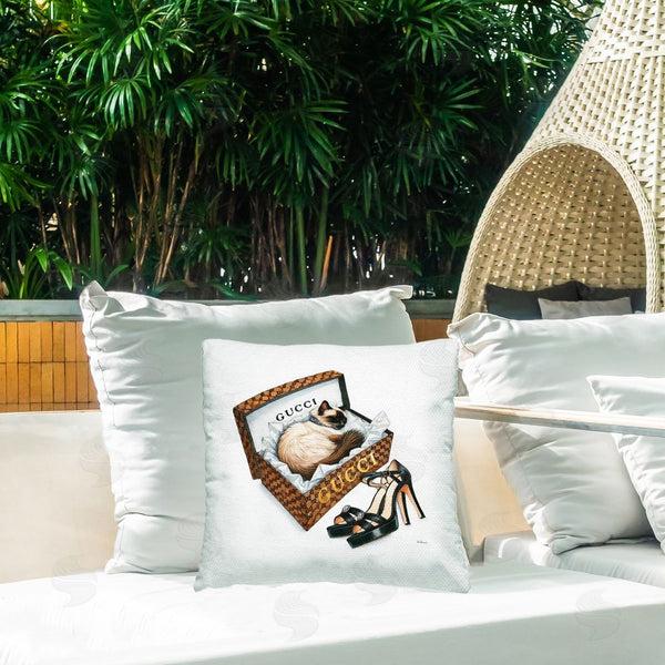 Stupell Industries Amanda Greenwood | Glam Cat Shoebox Printed Throw Pillow