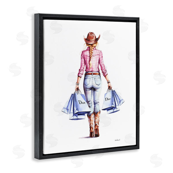 Stupell Industries Amanda Greenwood | Glam Cowgirl Pink Plaid