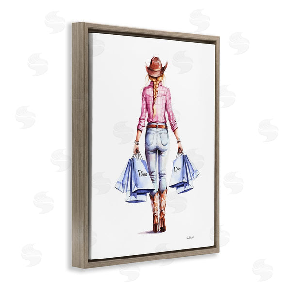 Stupell Industries Amanda Greenwood | Glam Cowgirl Pink Plaid