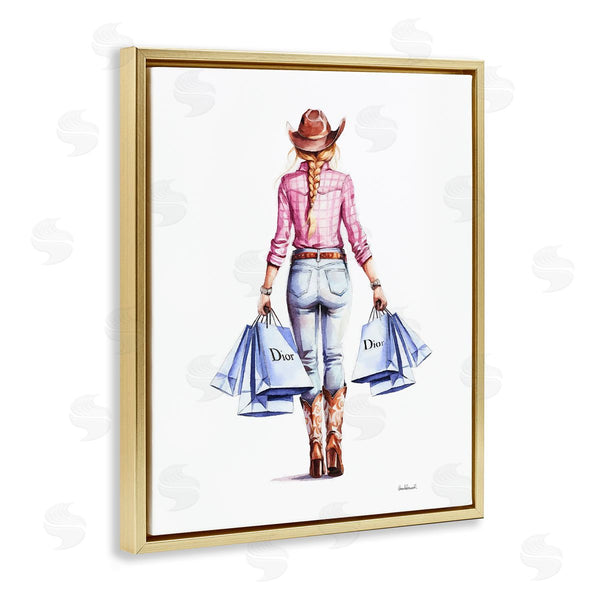 Stupell Industries Amanda Greenwood | Glam Cowgirl Pink Plaid