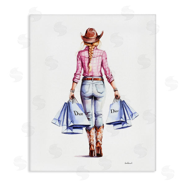 stupell industries Amanda Greenwood | Glam Cowgirl Pink Plaid