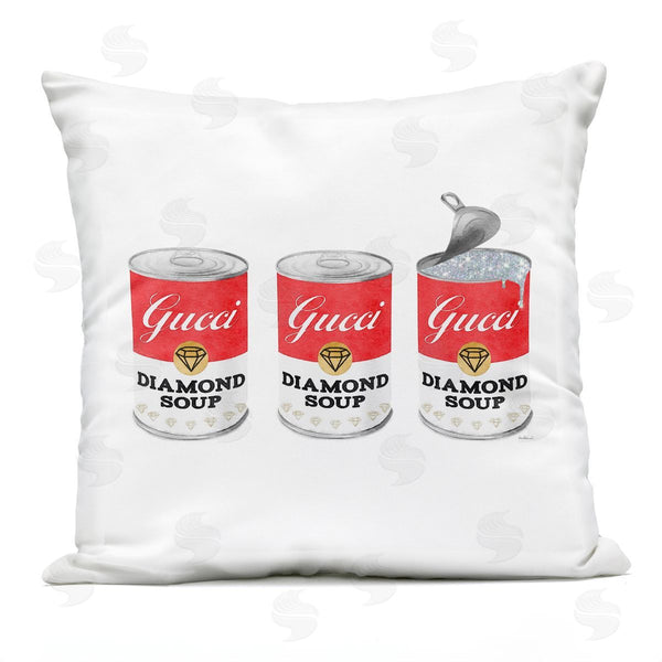 Stupell Industries Amanda Greenwood | Glam Diamond Soup Bold Iconic Red Can Printed Throw Pillow