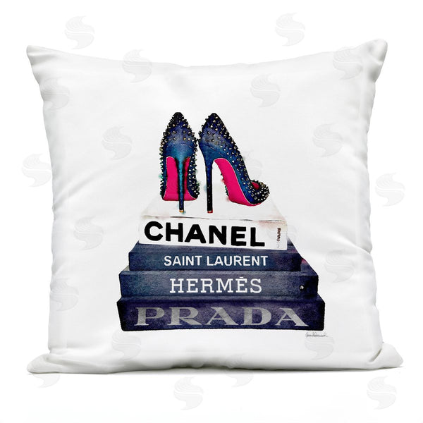 Stupell Industries Amanda Greenwood | Glam Fashion Book Set Stud Pump Heels Printed Throw Pillow