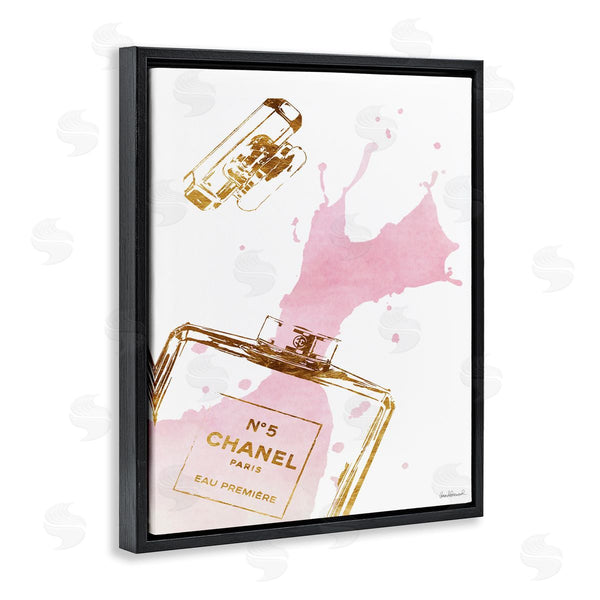 Stupell Industries Amanda Greenwood | Glam Perfume Bottle Splash Pink Gold