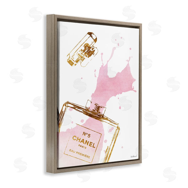 Stupell Industries Amanda Greenwood | Glam Perfume Bottle Splash Pink Gold