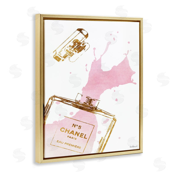 Stupell Industries Amanda Greenwood | Glam Perfume Bottle Splash Pink Gold
