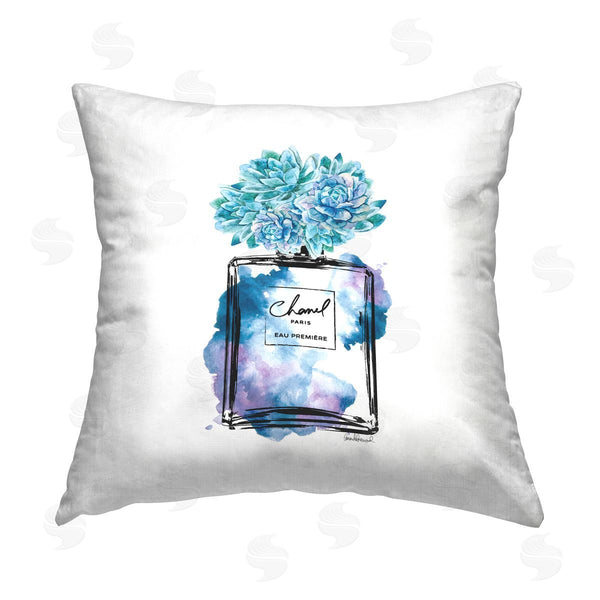 stupell industries Amanda Greenwood | Glam Perfume Watercolor Splash Printed Throw Pillow