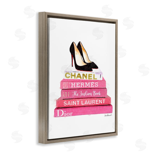 Stupell Industries Amanda Greenwood | Glam Pink Fashion Books Pump Heels Wall Art
