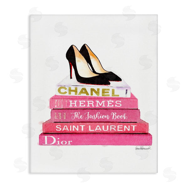 stupell industries Amanda Greenwood | Glam Pink Fashion Books Pump Heels Wall Art
