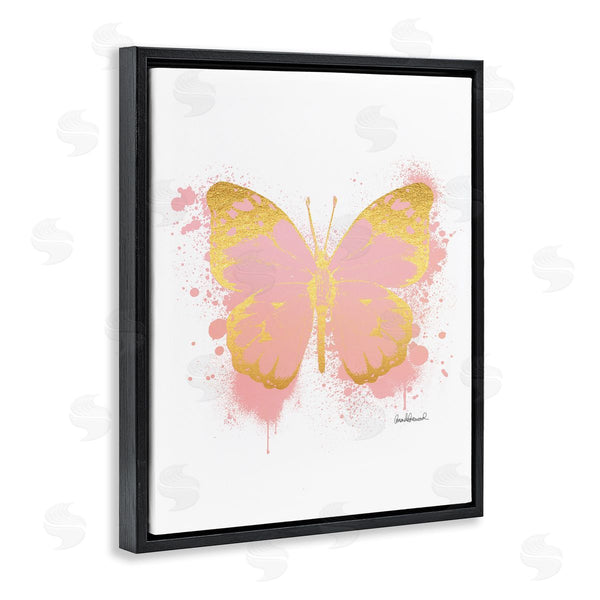Stupell Industries Amanda Greenwood | Glam Pink Gold Butterfly Paint Splatter