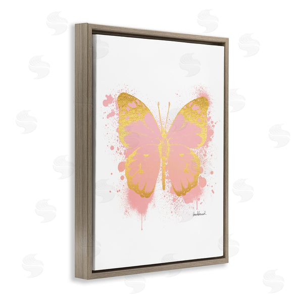 Stupell Industries Amanda Greenwood | Glam Pink Gold Butterfly Paint Splatter