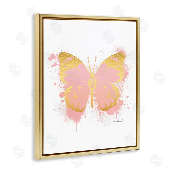 Stupell Industries Amanda Greenwood | Glam Pink Gold Butterfly Paint Splatter
