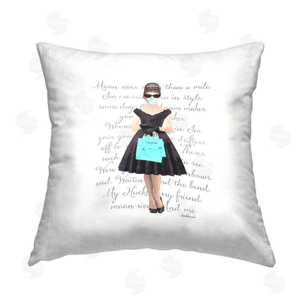 stupell industries Amanda Greenwood | Glam Woman Shopping Printed Throw Pillow