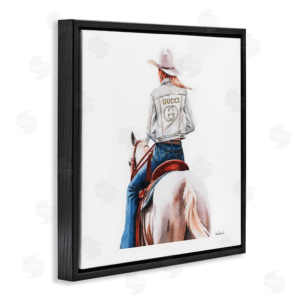 Stupell Industries Amanda Greenwood | Glitzy Cowgirl White Horse
