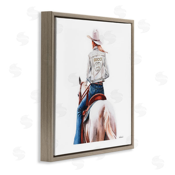Stupell Industries Amanda Greenwood | Glitzy Cowgirl White Horse
