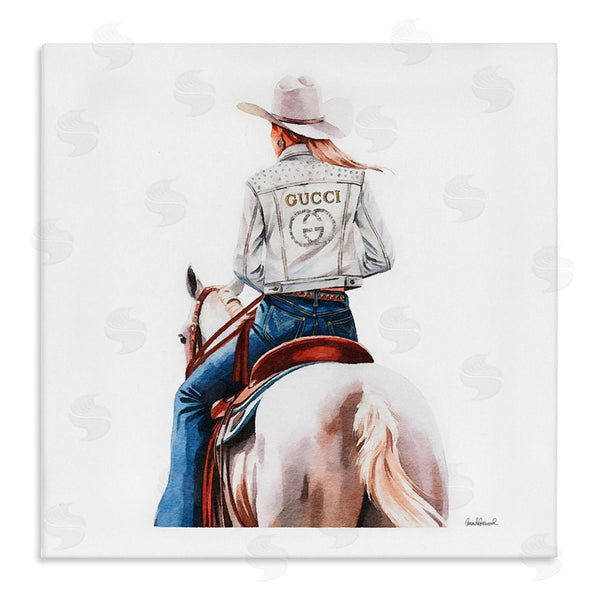 stupell industries Amanda Greenwood | Glitzy Cowgirl White Horse