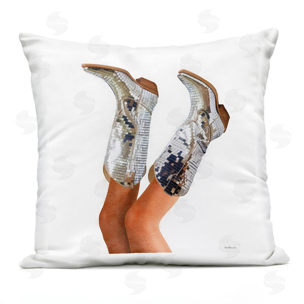 Stupell Industries Amanda Greenwood | Glitzy Glam Cowgirl Boots Printed Throw Pillow