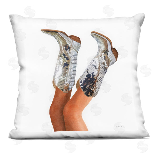 stupell industries Amanda Greenwood | Glitzy Glam Cowgirl Boots Printed Throw Pillow