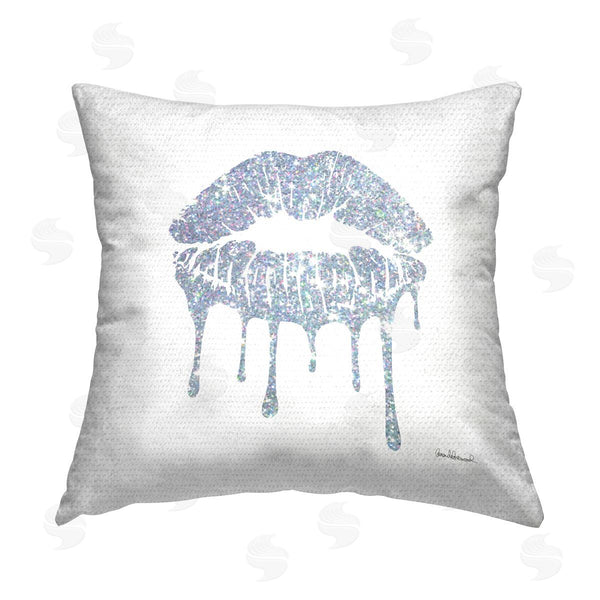 Stupell Industries Amanda Greenwood | Glitzy Glam Lips Dripping Printed Throw Pillow