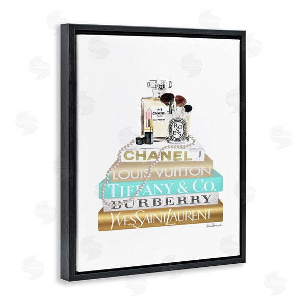 Stupell Industries Amanda Greenwood | Gold Blue Perfume Bookstack