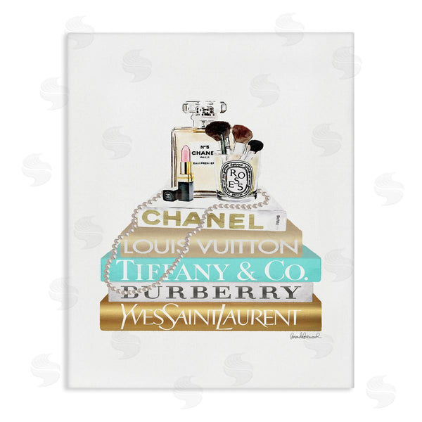 stupell industries Amanda Greenwood | Gold Blue Perfume Bookstack