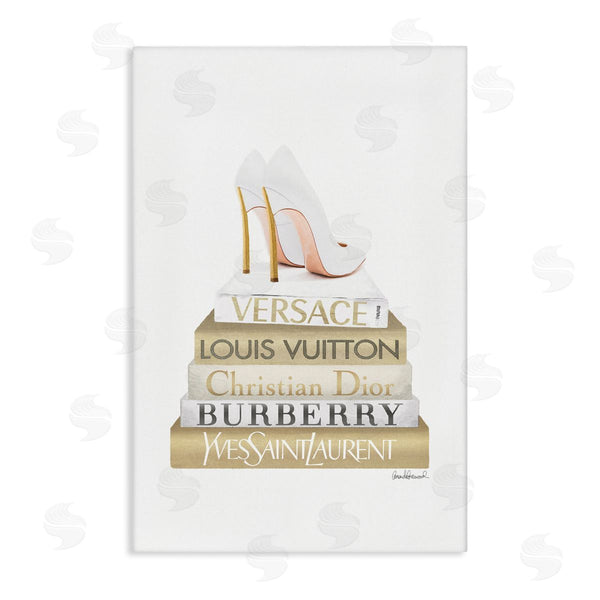 stupell industries Amanda Greenwood | Gold & White Book Stack Wall Art