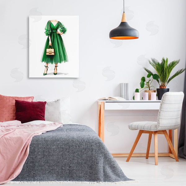 Stupell Industries Amanda Greenwood | Green Gown Fashion Girl Wall Art