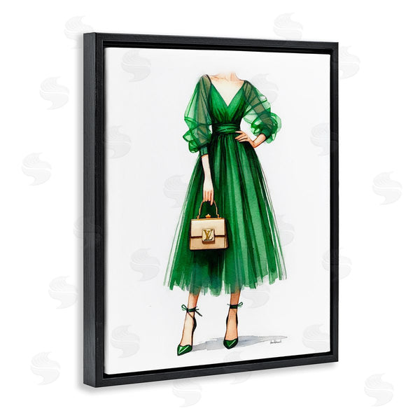 Stupell Industries Amanda Greenwood | Green Gown Fashion Girl Wall Art
