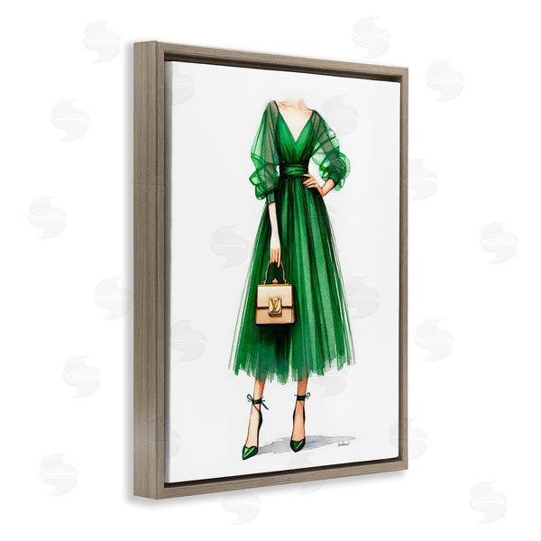 Stupell Industries Amanda Greenwood | Green Gown Fashion Girl Wall Art
