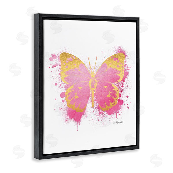 Stupell Industries Amanda Greenwood | Hot Pink Butterfly Glam Paint Splatter