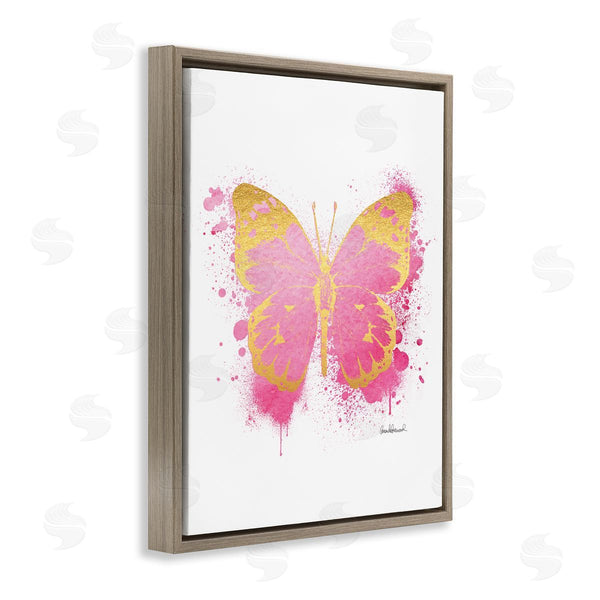 Stupell Industries Amanda Greenwood | Hot Pink Butterfly Glam Paint Splatter